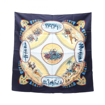 Hermes Scarf Carre 90 Cavaliers Peuls Navy Silk