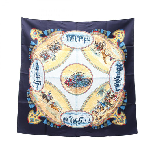 Hermes Scarf Carre 90 Cavaliers Peuls Navy Silk