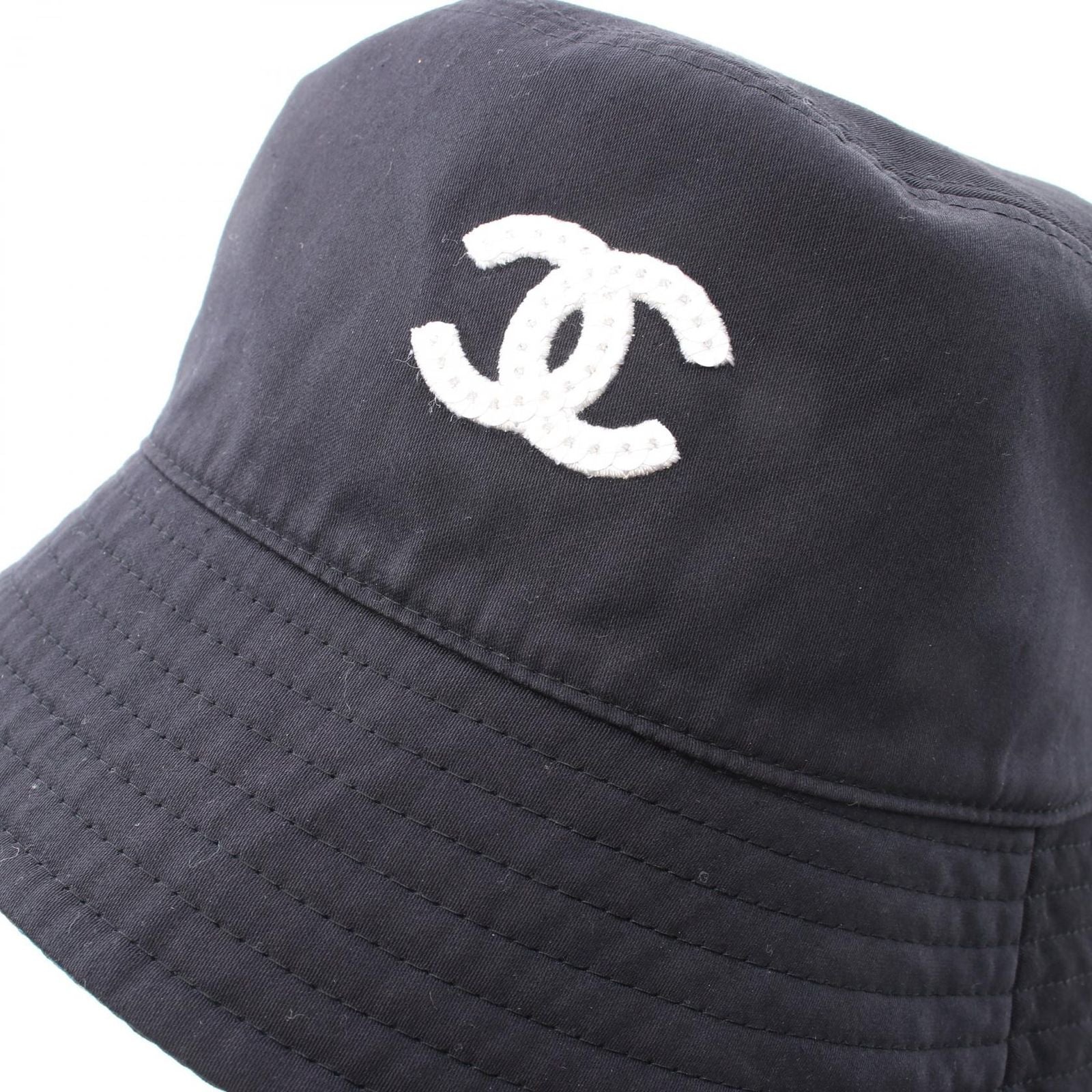 Chanel CC Logo Reversible Bucket Hat BK — view 6