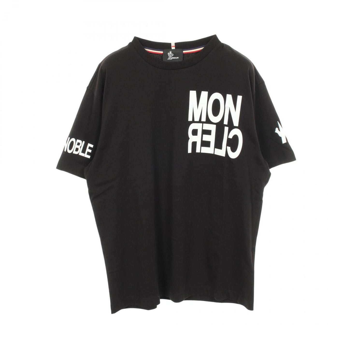 Moncler Grenoble Short Sleeve T-Shirt Logo Print Crew Neck Black Cotton