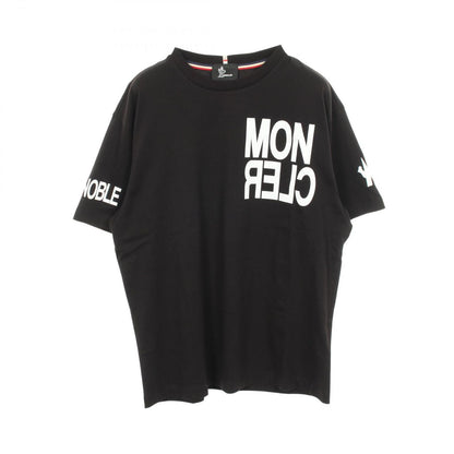 Moncler Grenoble Short Sleeve T-Shirt Logo Print Crew Neck Black Cotton