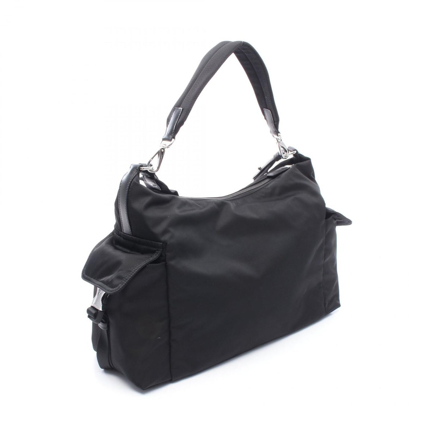 Prada Shoulder Bag Explora Re-Nylon Black Nylon Saffiano Leather — view 2