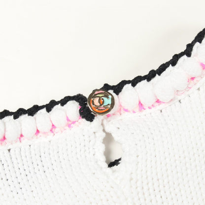 Chanel Knit Asymmetric White Cotton Sweater — view 7