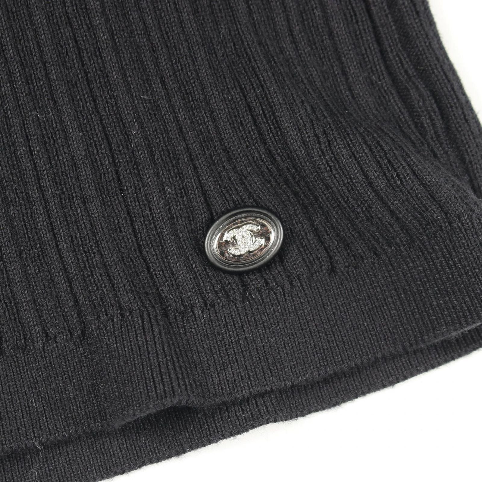 Chanel Top Logo Short Sleeve Black Cotton — view 7