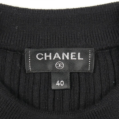 Chanel Top Logo Short Sleeve Black Cotton — view 3