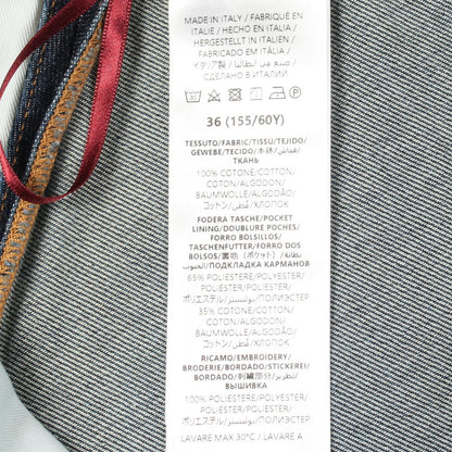 Gucci Skirt Logo Flare Indigo Blue Cotton Denim — view 4