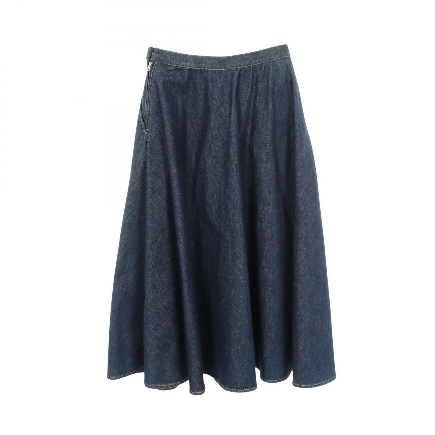 Gucci Skirt Logo Flare Indigo Blue Cotton Denim — view 2