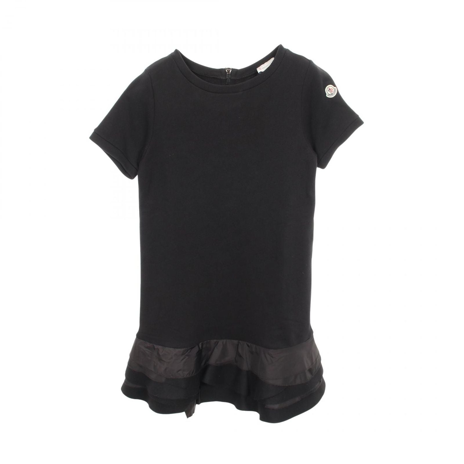 Moncler Dress Ruffle Switch Short Sleeve Cotton Wool