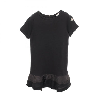 Moncler Dress Ruffle Switch Short Sleeve Cotton Wool