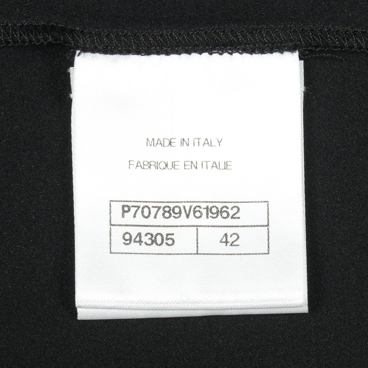 Chanel Top Camellia Icon Pearl Short Sleeve Black Silk — view 5