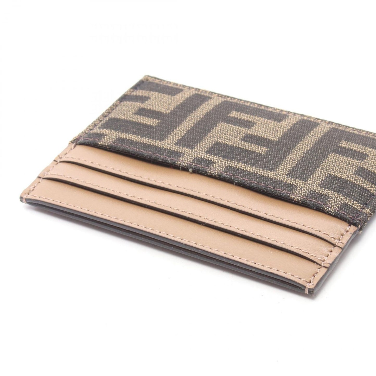 Fendi Card Case Zucca Brown Canvas Leather Baguette — view 3
