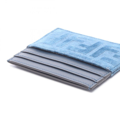 Fendi Card Case FF Denim Navy Blue Fabric Leather — view 3