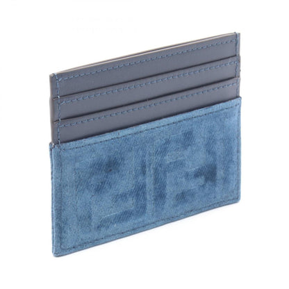 Fendi Card Case FF Denim Navy Blue Fabric Leather — view 2