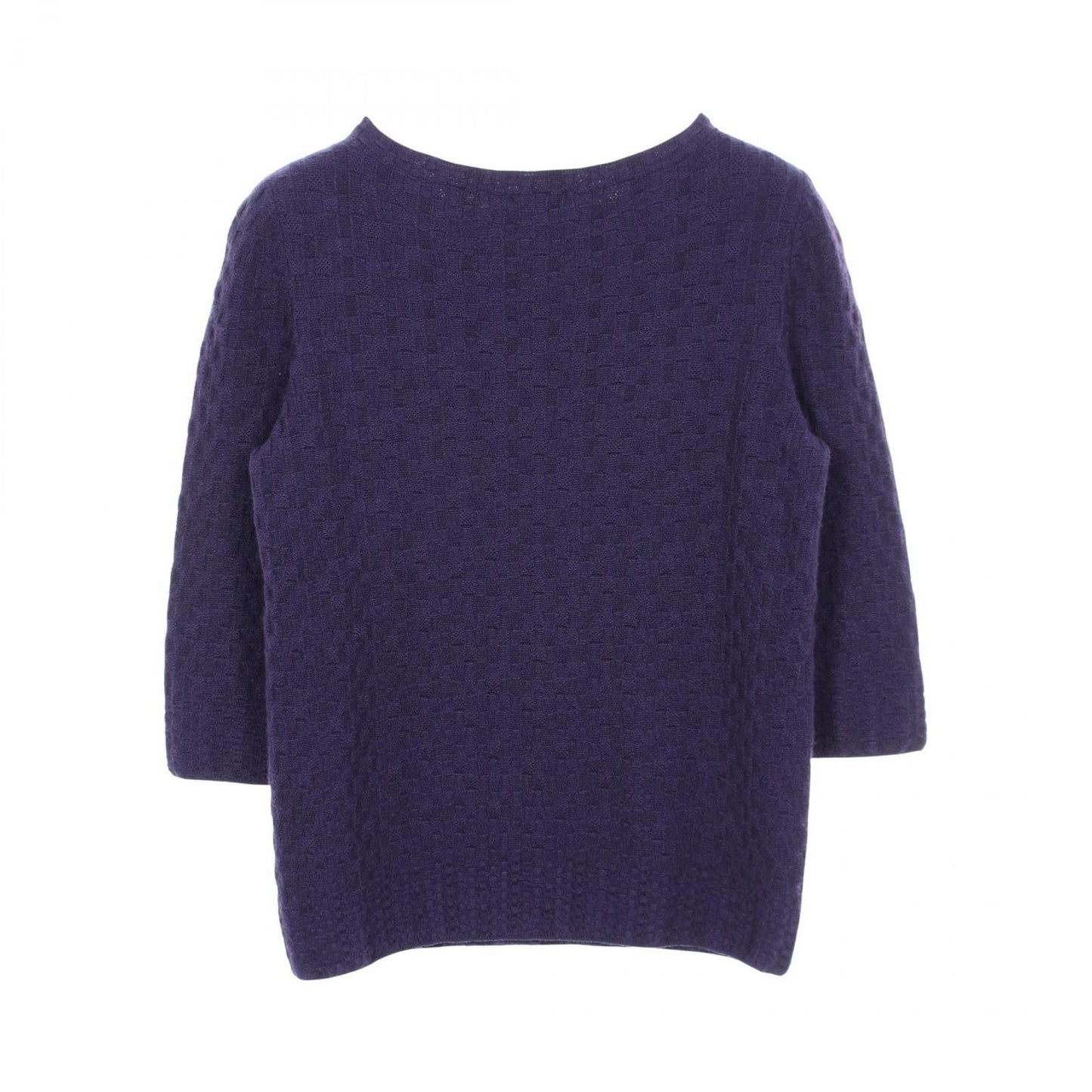 Chanel Knit Anchor Button Purple Cashmere Silk Sweater — view 2