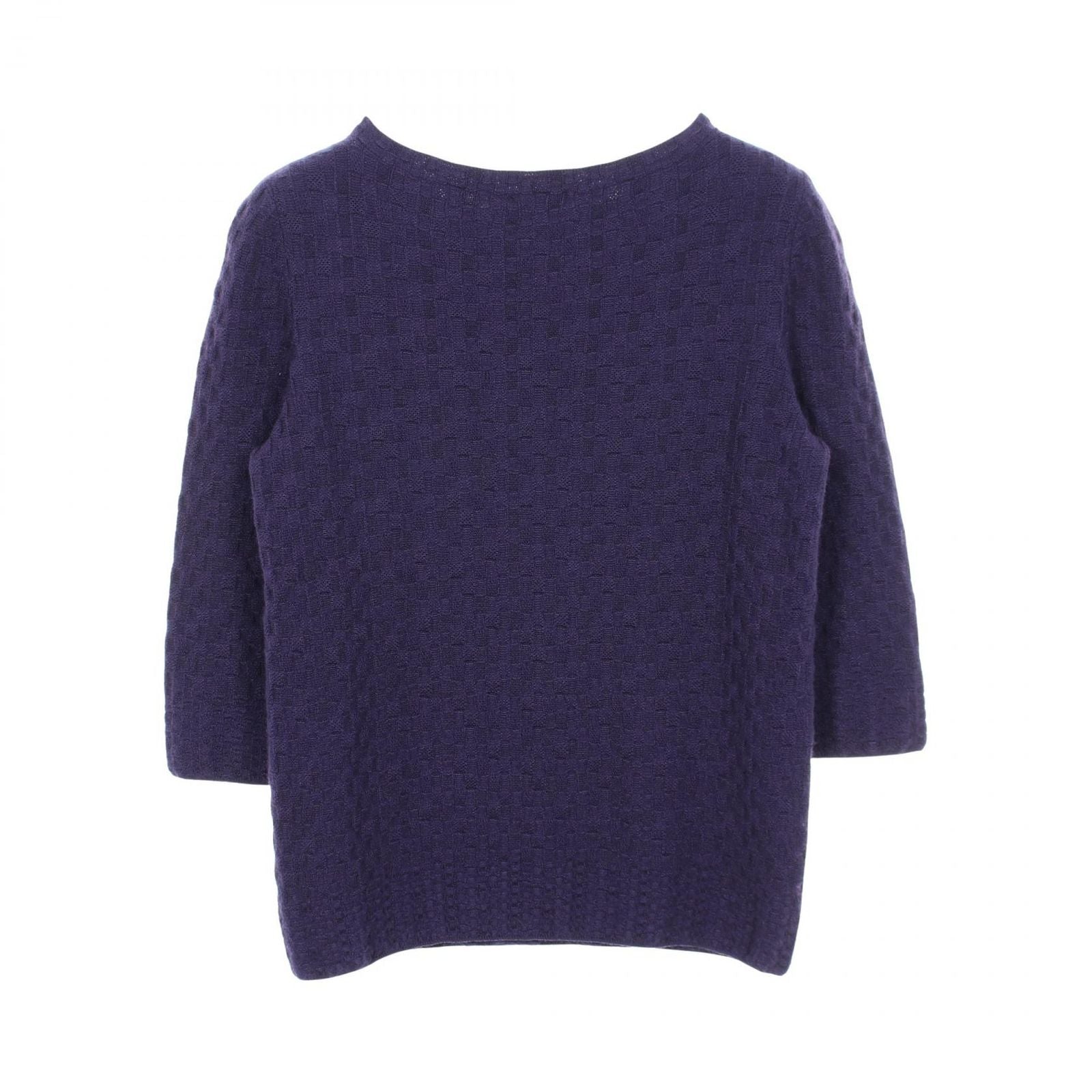 Chanel Knit Anchor Button Purple Cashmere Silk Sweater — view 2