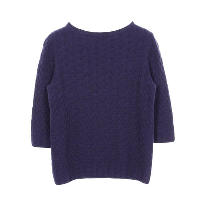 Chanel Knit Anchor Button Purple Cashmere Silk Sweater — view 2