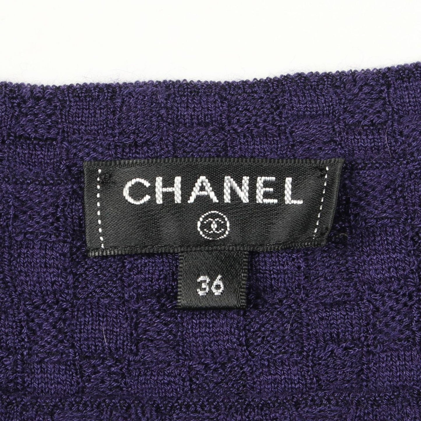 Chanel Knit Anchor Button Purple Cashmere Silk Sweater — view 3