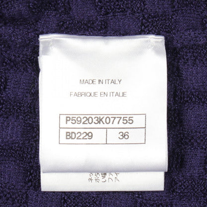 Chanel Knit Anchor Button Purple Cashmere Silk Sweater — view 5