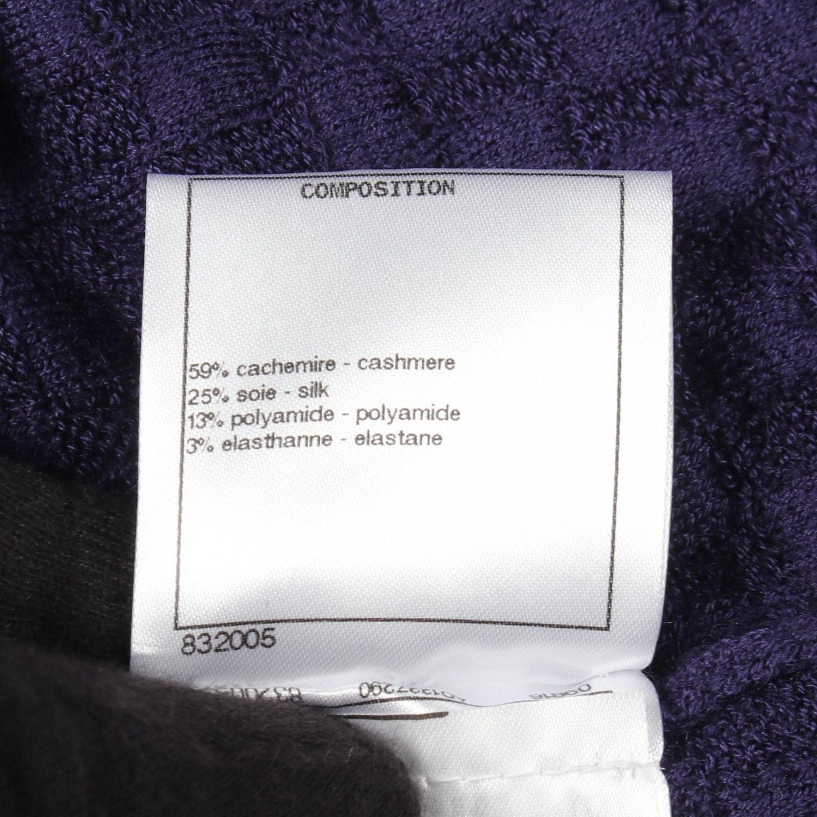 Chanel Knit Anchor Button Purple Cashmere Silk Sweater — view 4
