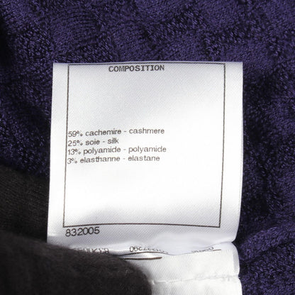Chanel Knit Anchor Button Purple Cashmere Silk Sweater — view 4