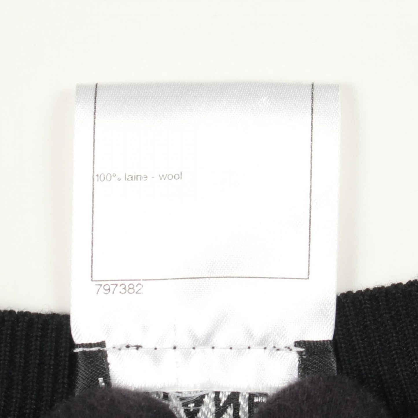 Chanel Cardigan CC Logo Button Frill Black Wool — view 4