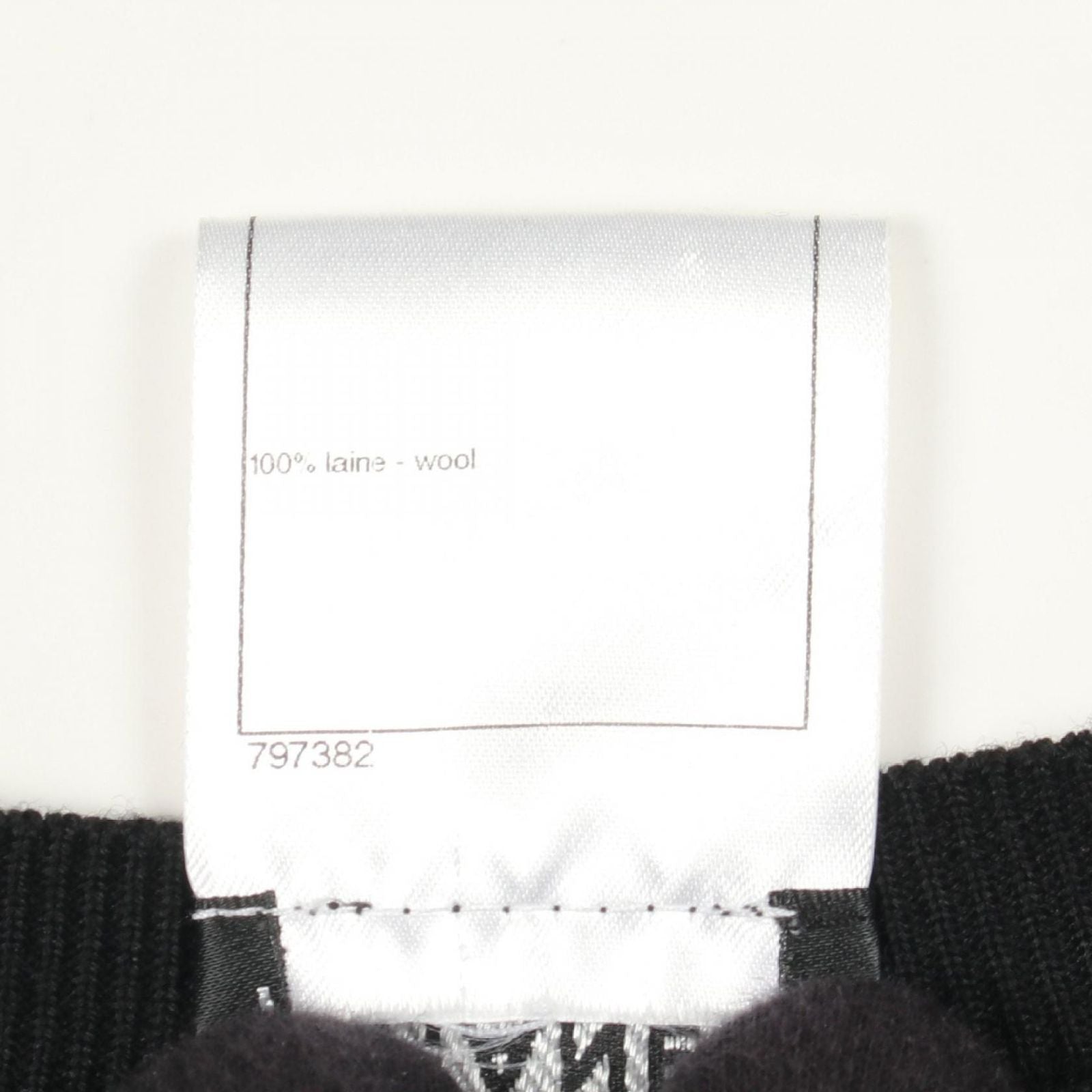 Chanel Cardigan CC Logo Button Frill Black Wool — view 4