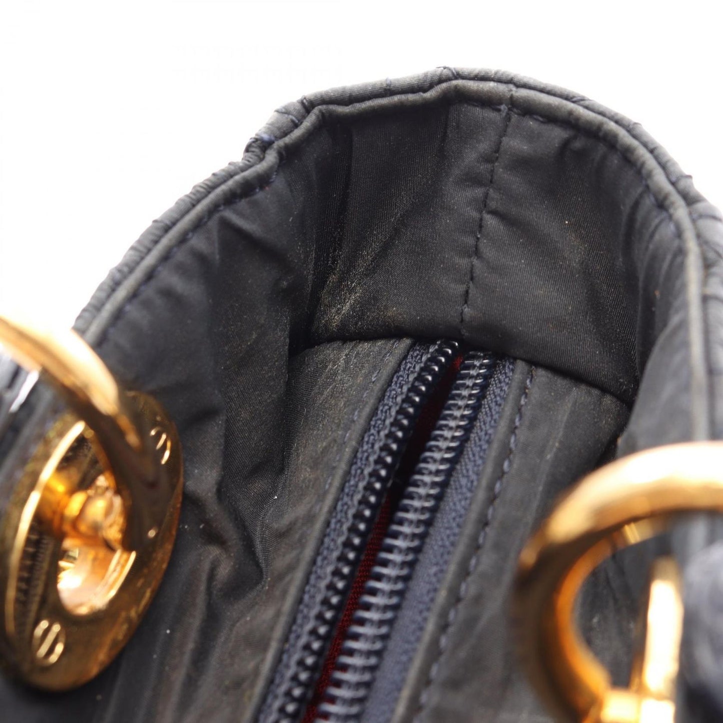 Dior Handbag Lady Cannage 2-Way Black Nylon Patent Tote — view 7