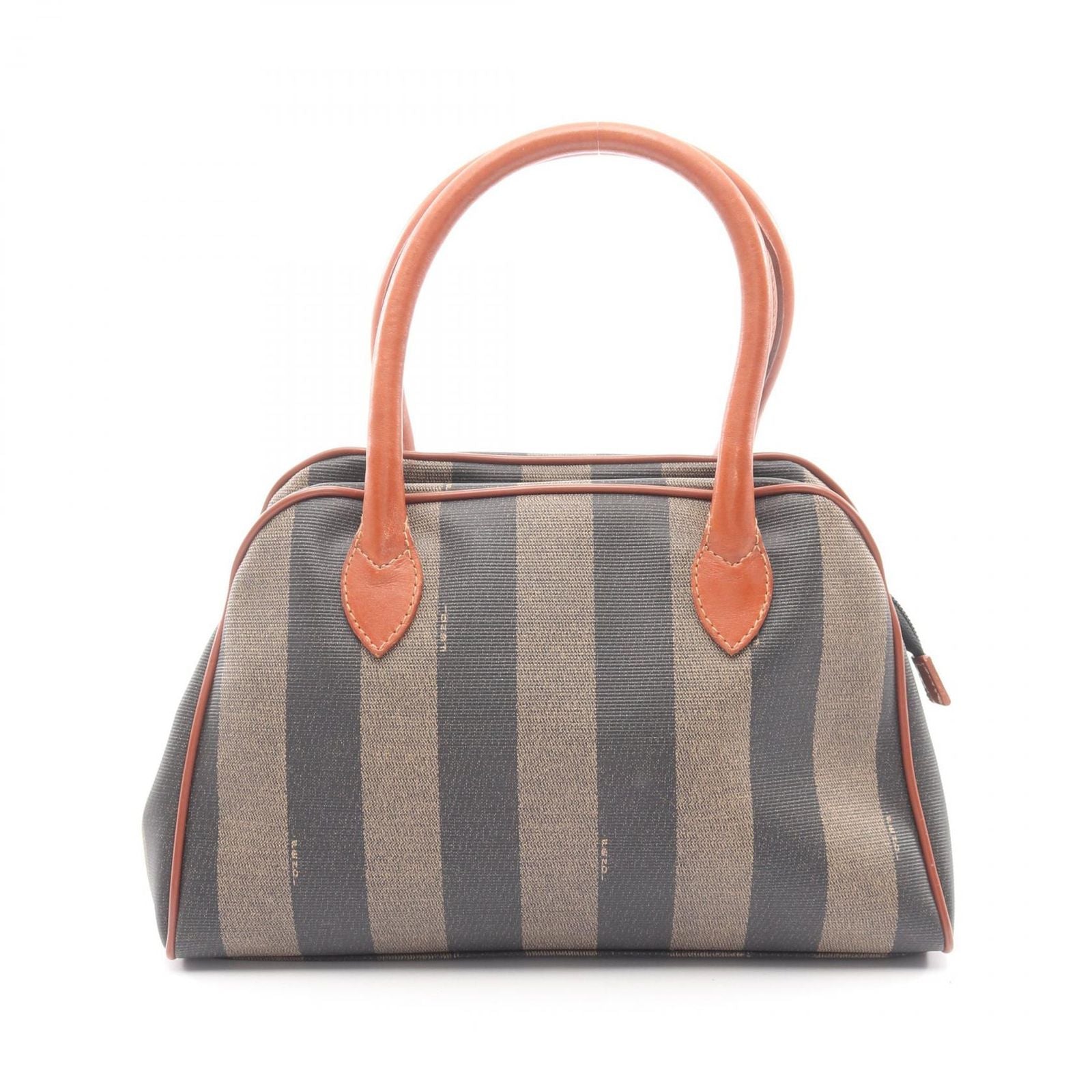 Fendi Handbag Pecan Brown Canvas Leather