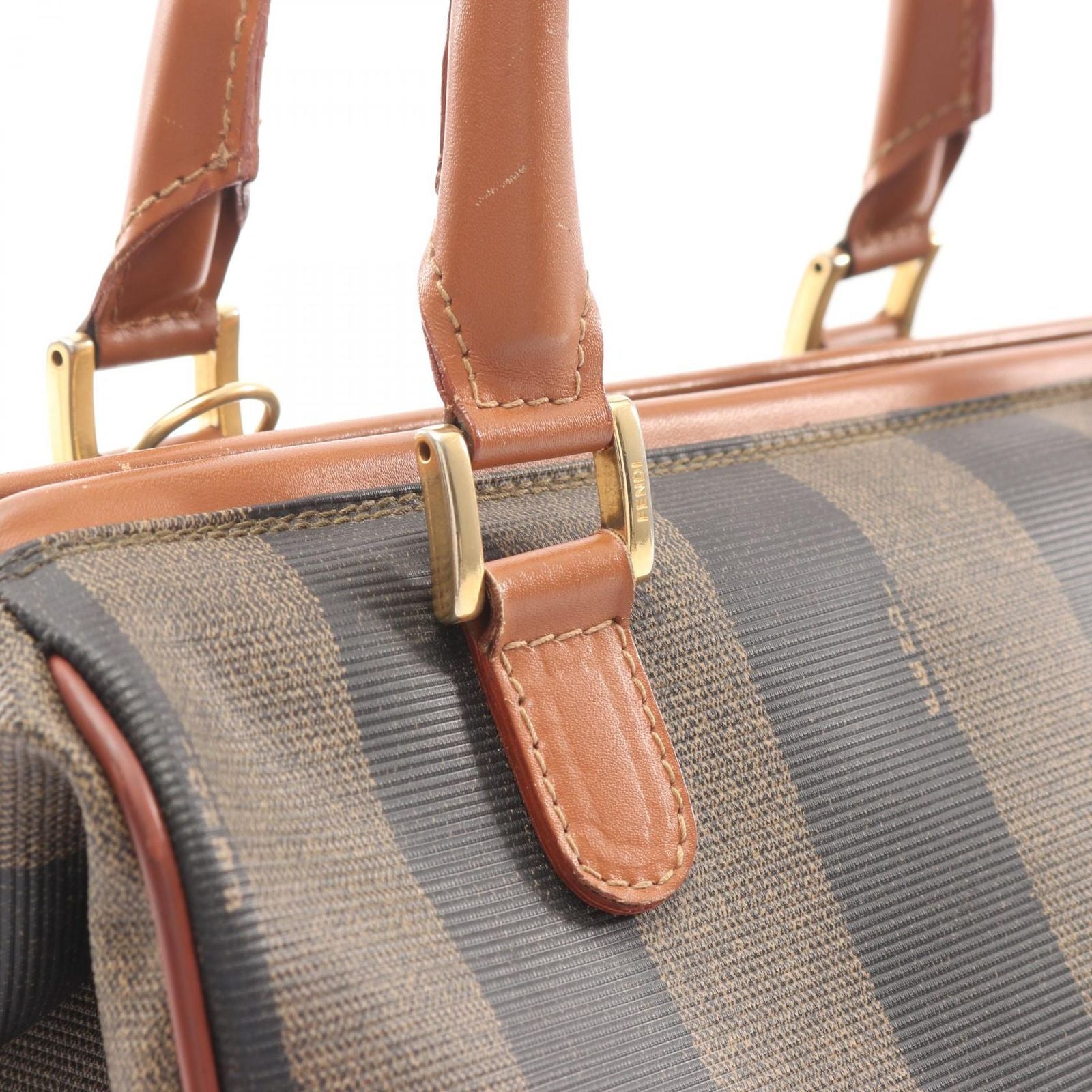 Fendi Handbag Pecan Brown Canvas Leather — view 6