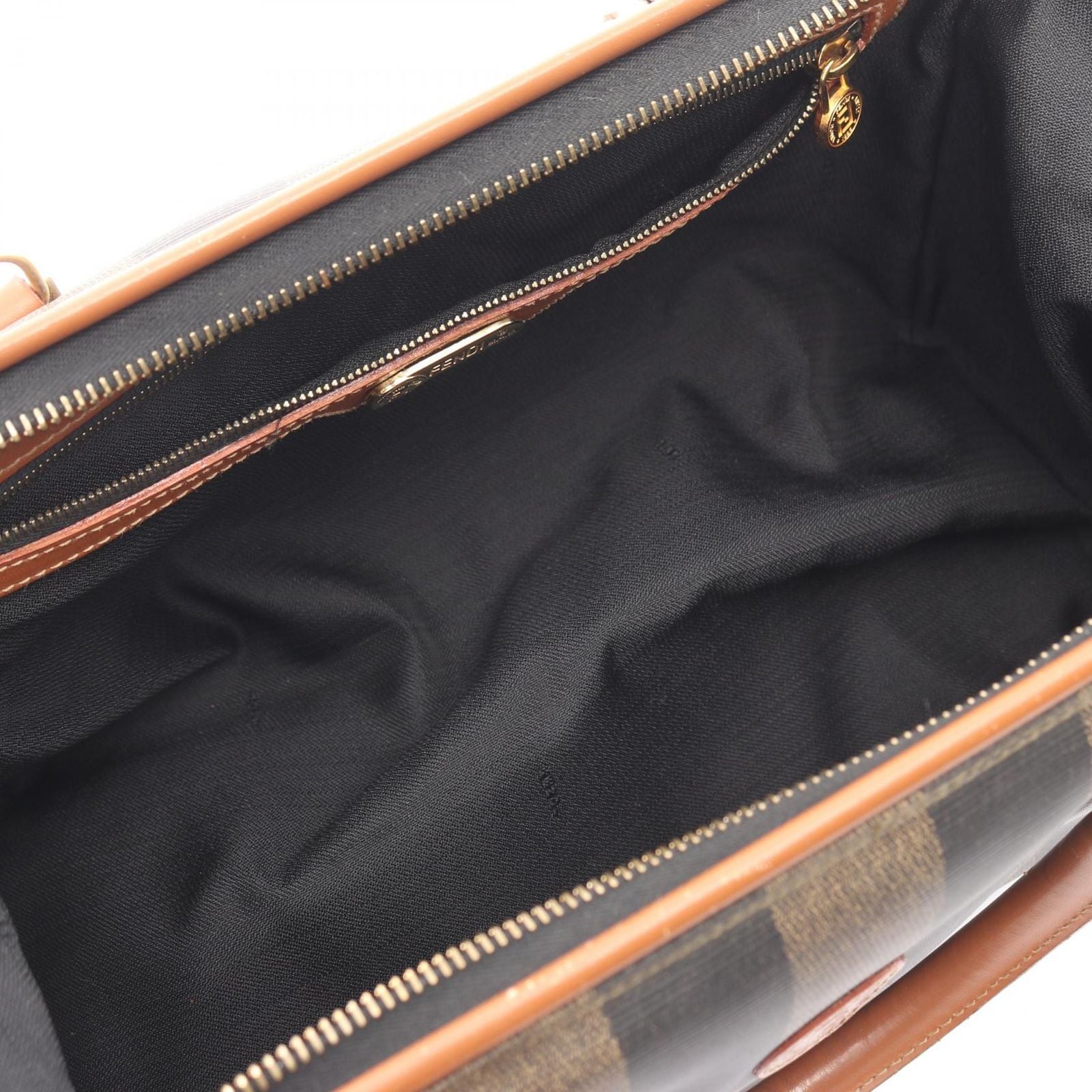 Fendi Handbag Pecan Brown Canvas Leather — view 3