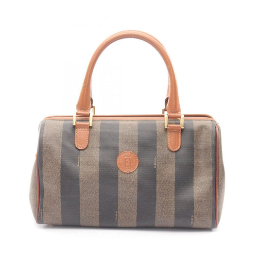 Fendi Handbag Pecan Brown Canvas Leather