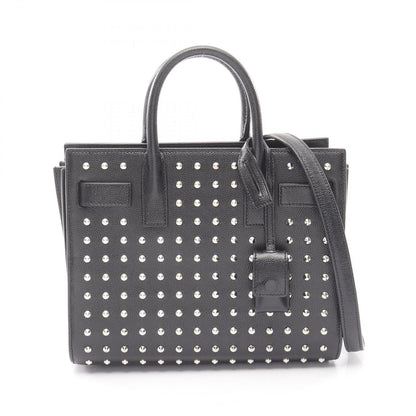 Saint Laurent Paris Handbag Classic Nano Sac de Jour Studs 2-Way Black Leather