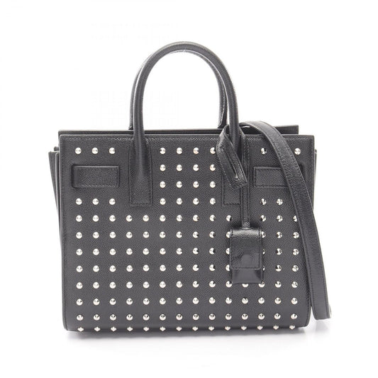 Saint Laurent Paris Handbag Classic Nano Sac de Jour Studs 2-Way Black Leather