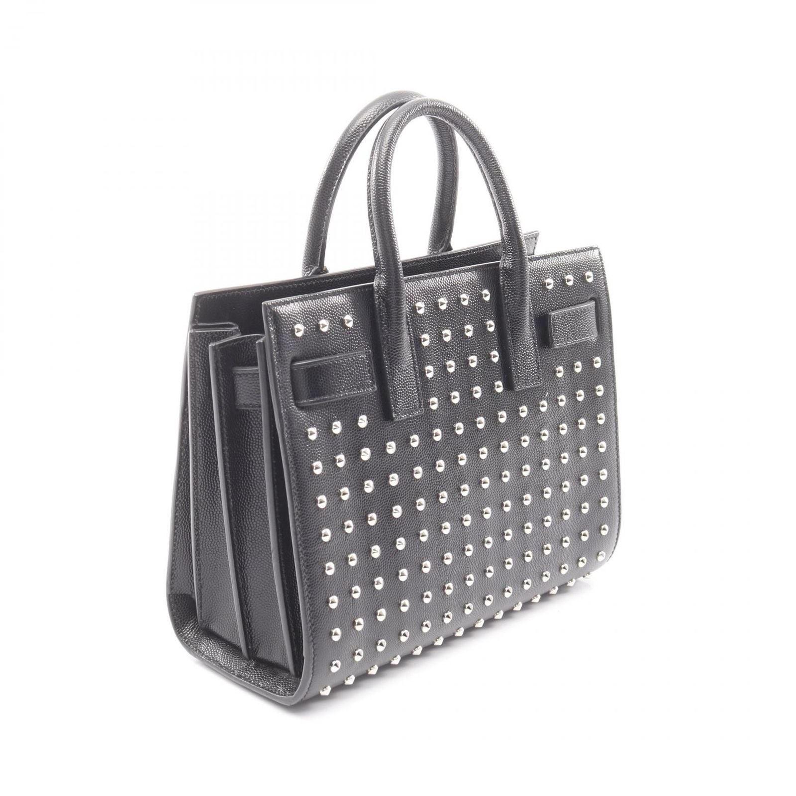 Saint Laurent Paris Handbag Classic Nano Sac de Jour Studs 2-Way Black Leather — view 2