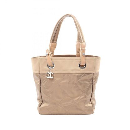 Chanel Tote Paris Biarritz PM Gold Canvas Leather PM