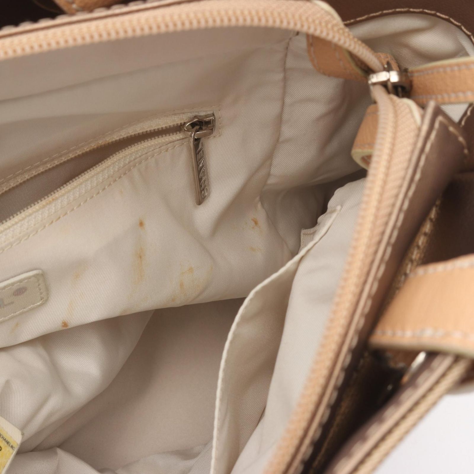 Chanel Tote Paris Biarritz PM Gold Canvas Leather PM — view 9