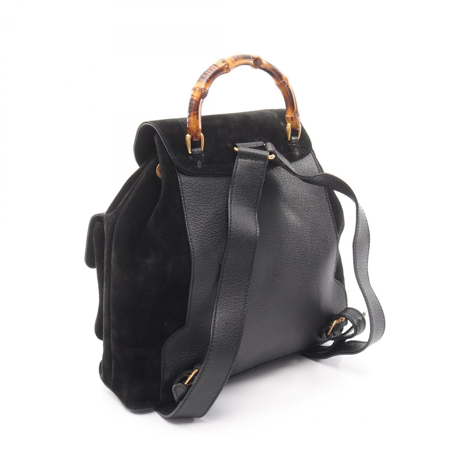 Gucci Backpack Bamboo 003 Black Suede Leather — view 2