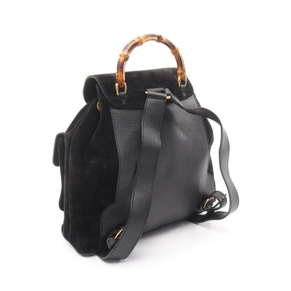 Gucci Backpack Bamboo 003 Black Suede Leather — view 2