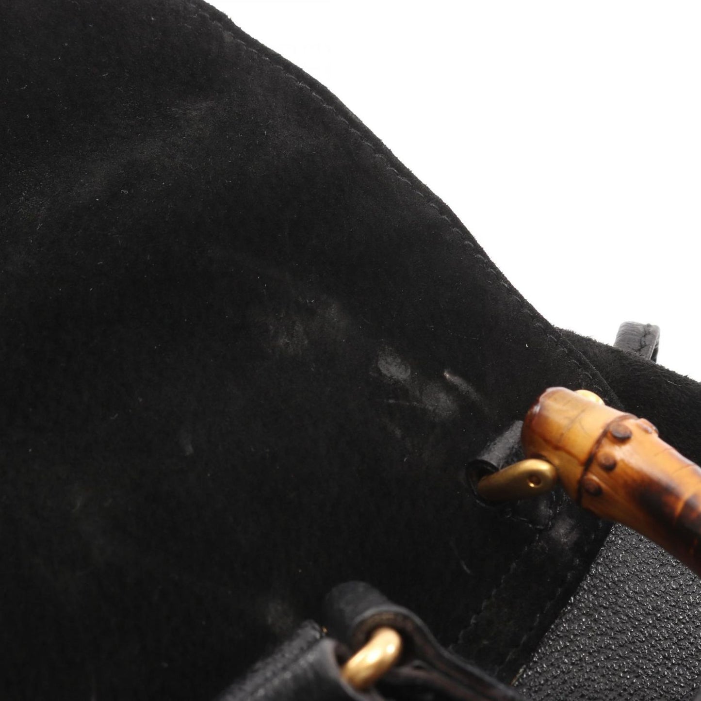 Gucci Backpack Bamboo 003 Black Suede Leather — view 9