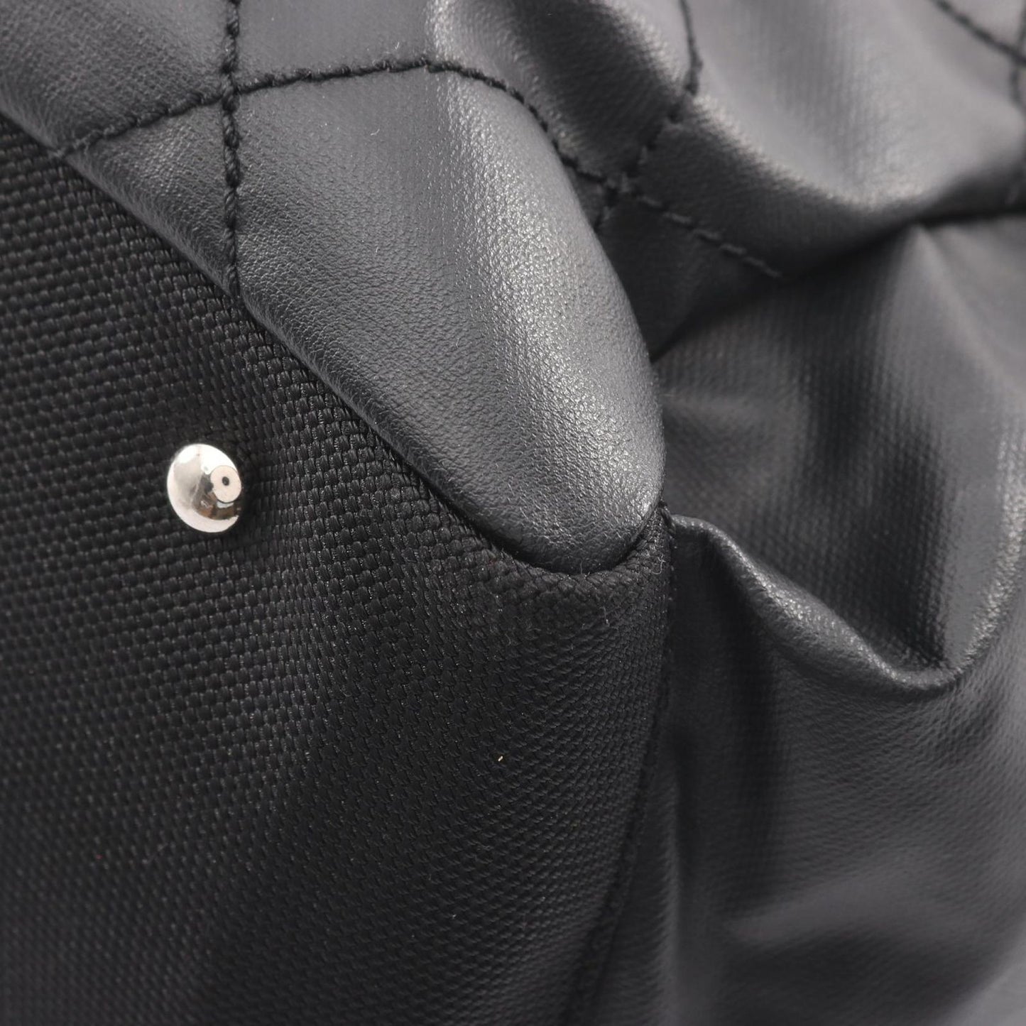 Chanel Tote Paris Biarritz MM Black Leather Canvas — view 7