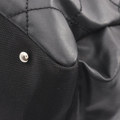 Chanel Tote Paris Biarritz MM Black Leather Canvas — view 7