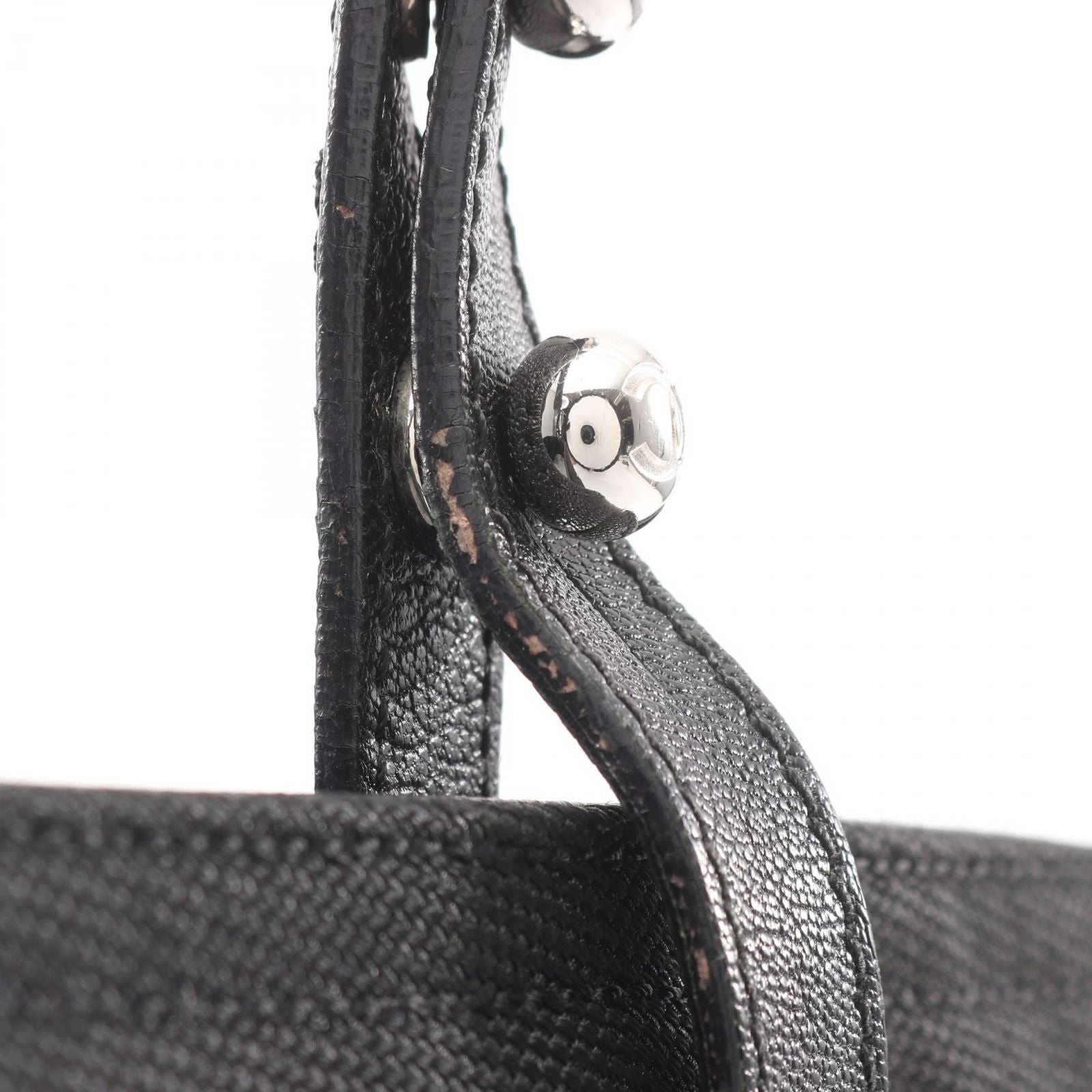 Chanel Tote Paris Biarritz MM Black Leather Canvas — view 6