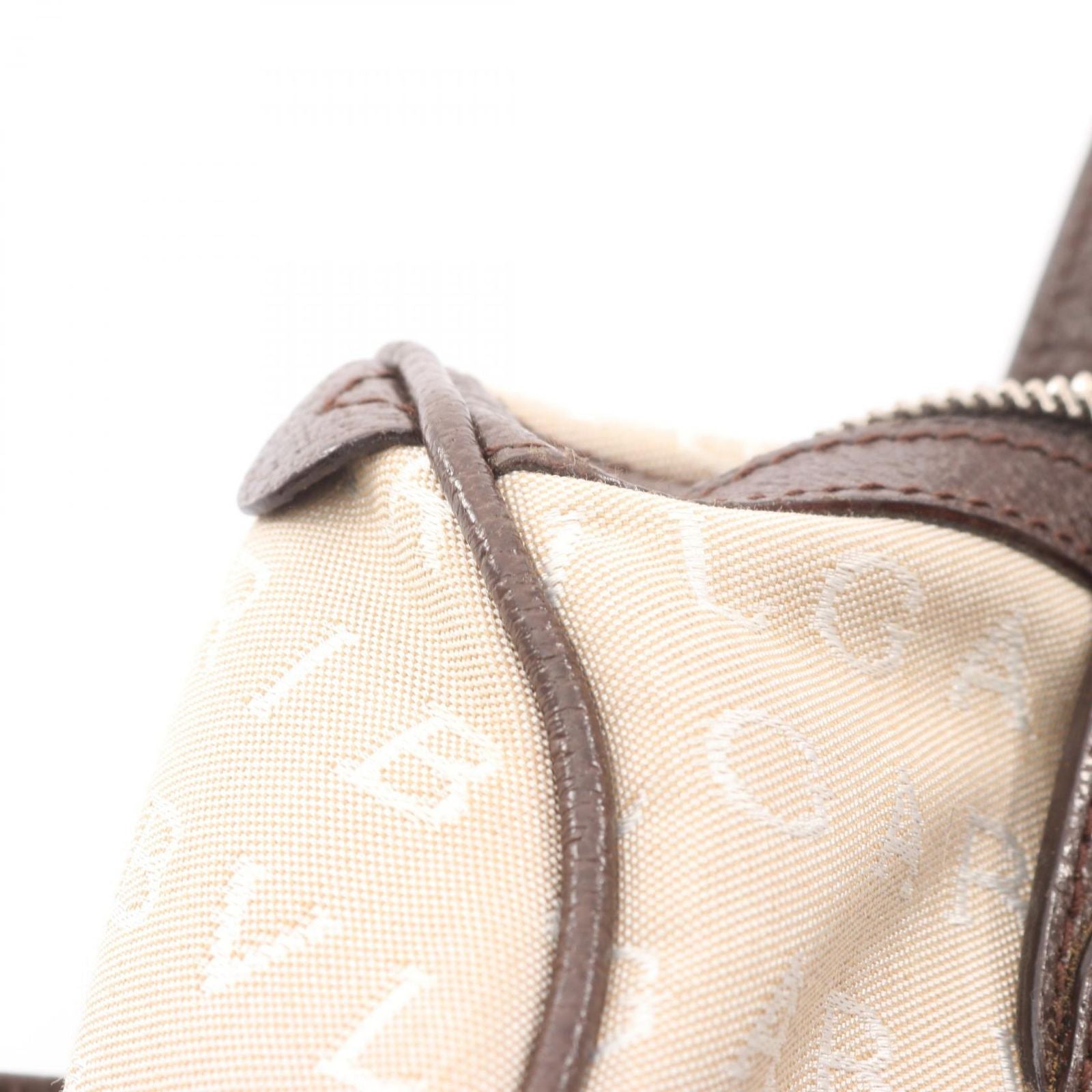Bvlgari Handbag Logo Mania Beige Canvas Leather — view 8