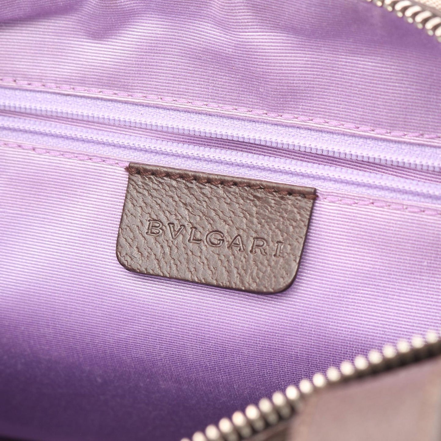 Bvlgari Handbag Logo Mania Beige Canvas Leather — view 4