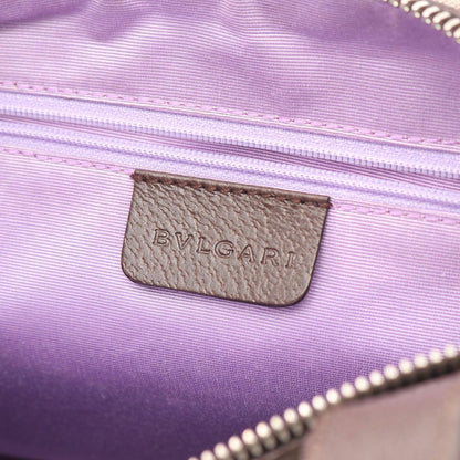 Bvlgari Handbag Logo Mania Beige Canvas Leather — view 4