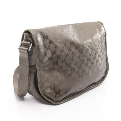 Gucci Shoulder Bag GG Supreme Metallic Brown Canvas Leather — view 2