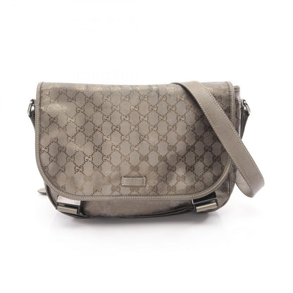 Gucci Shoulder Bag GG Supreme Metallic Brown Canvas Leather