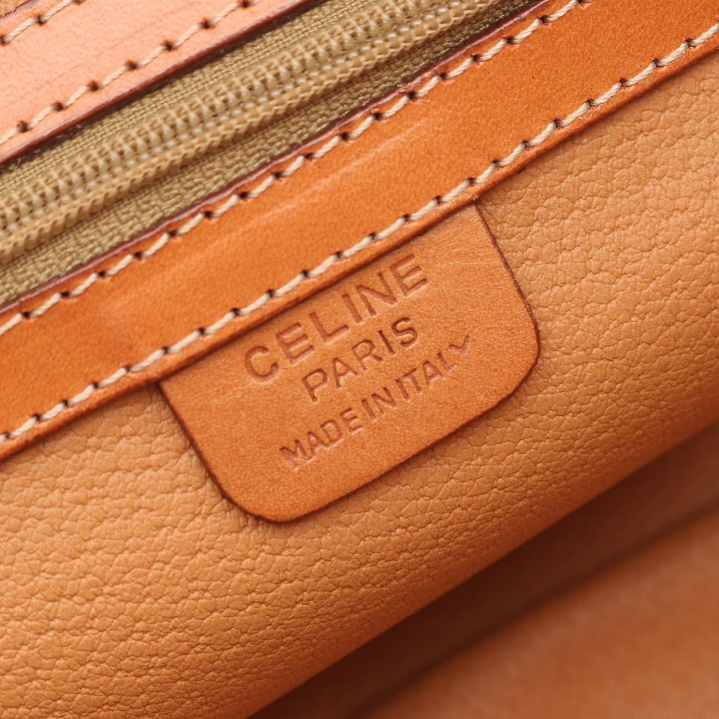 Celine Handbag Macadam Brown Dark Canvas Leather Half Moon Mini Boston — view 4