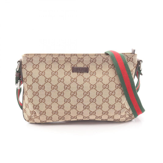 Gucci Shoulder Bag Sherry Line GG Canvas Beige Brown