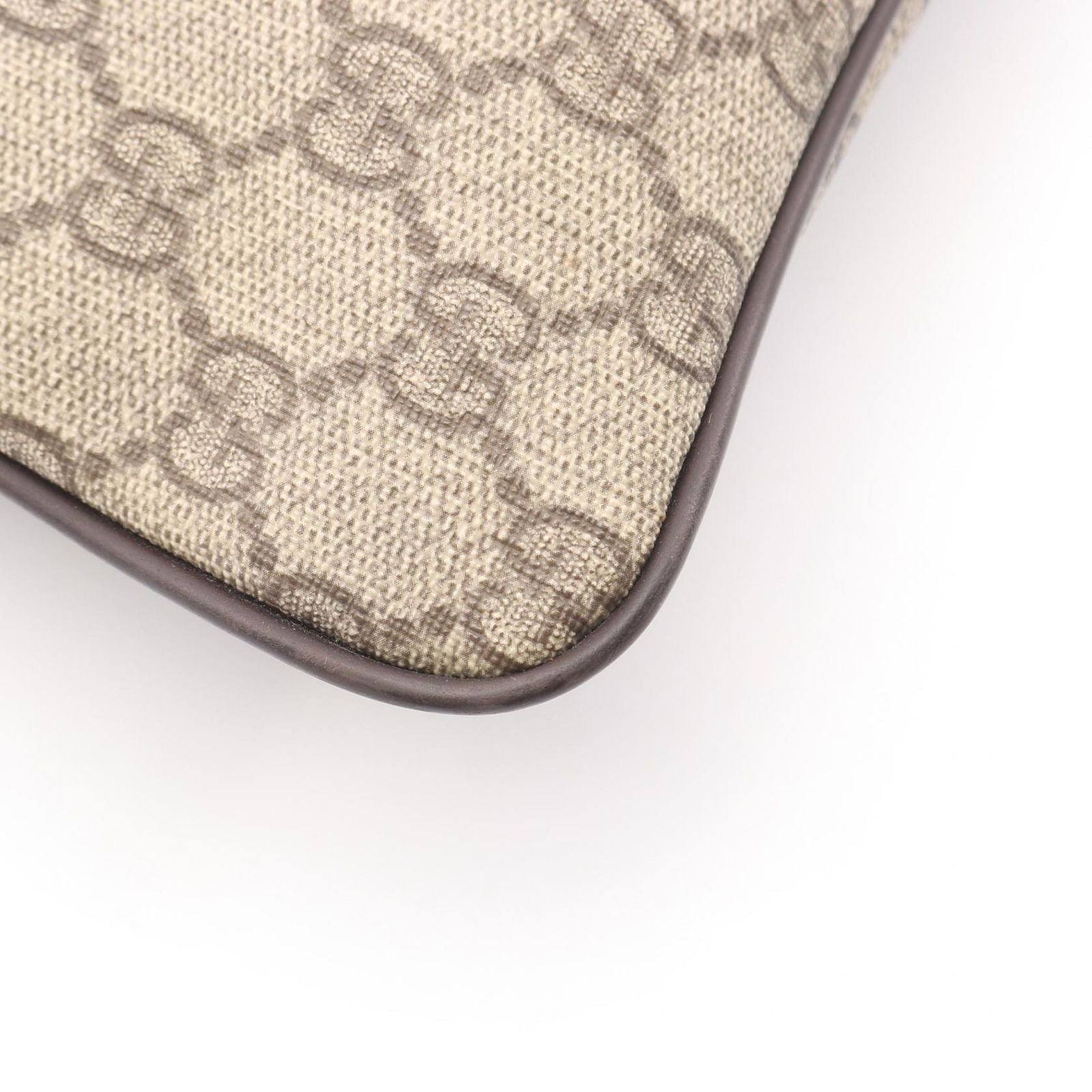 Gucci Shoulder Bag GG Supreme Beige Brown Canvas Leather — view 5